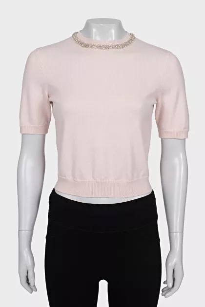Pink top with rhinestones