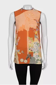 Silk shirt with floral print