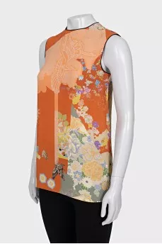 Silk shirt with floral print