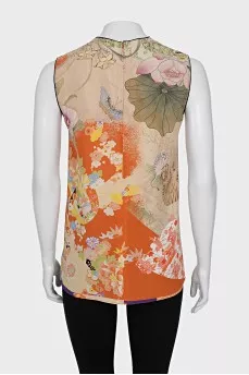 Silk shirt with floral print