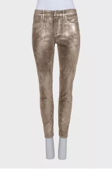Блестящие джинсы tapered fit