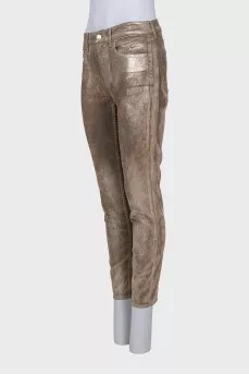 Блестящие джинсы tapered fit