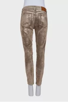 Блестящие джинсы tapered fit