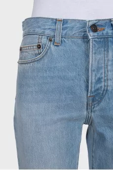 Голубые джинсы straight fit на пуговицах