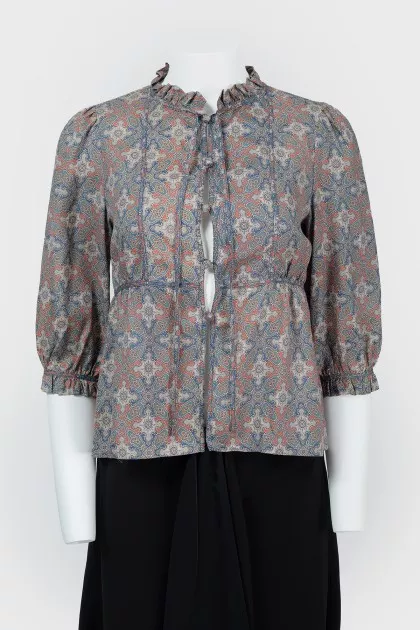 Silk blouse with ruffles