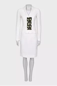 Linen skirt suit