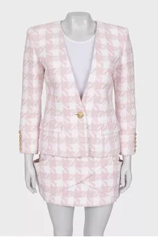 Two-tone skirt suit