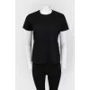 Black T-shirt with velvet print
