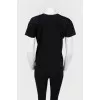 Black T-shirt with velvet print