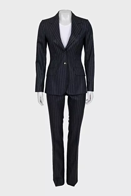 Wool suit consisting of a jacket and striped trousers
