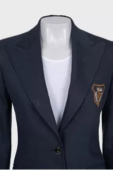 Jacket with embroidered logo