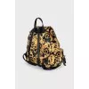 Backpack made of textile with a signature print