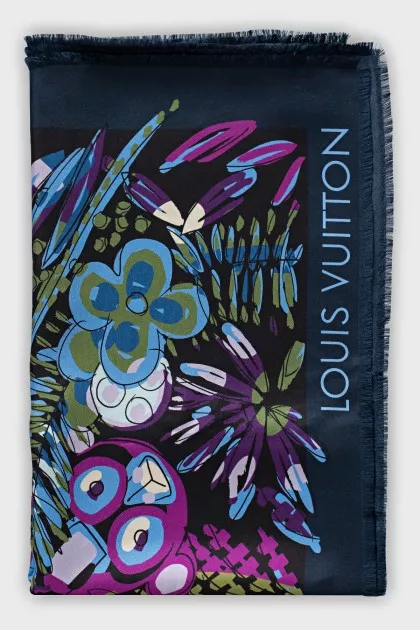 Silk scarf in accent print