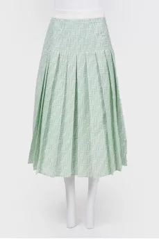 Green skirt in a fold