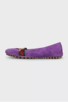 Suede moccasins with signature decor