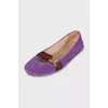 Suede moccasins with signature decor