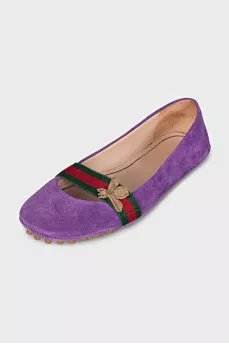 Suede moccasins with signature decor