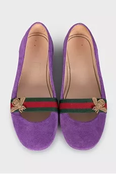 Suede moccasins with signature decor
