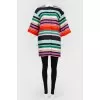 Striped coat with short sleeve