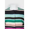 Striped coat with short sleeve