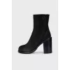 Suede boots with heels