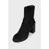 Suede boots with heels