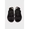 Suede sandals with wide straps