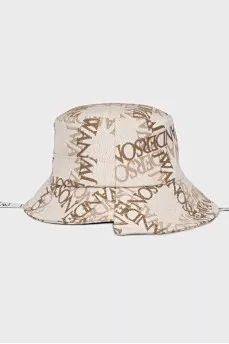 Panama hat with ties in signature print
