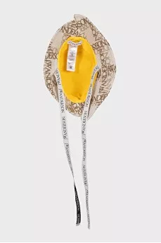 Panama hat with ties in signature print