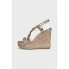 Gold Wedge Sandals