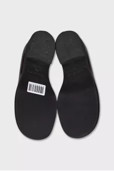 Brown leather loafers