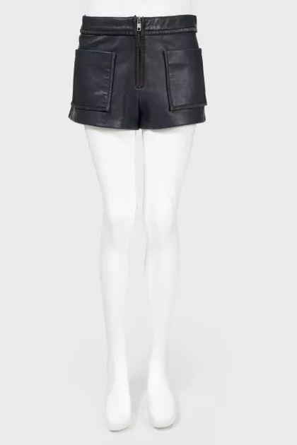 Mini leather shorts