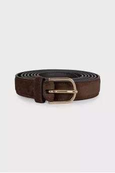 Brown suede and leather belt