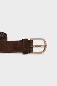 Brown suede and leather belt