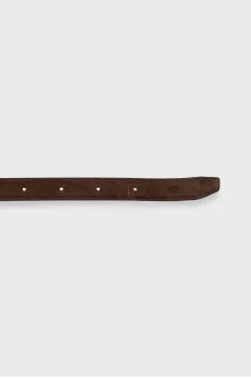Brown suede and leather belt