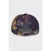 Purple cap with floral print