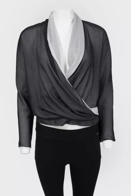 Wrap silk blouse