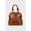 Brown bag with brand logo