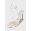 Leather sandals decorated with a spiral