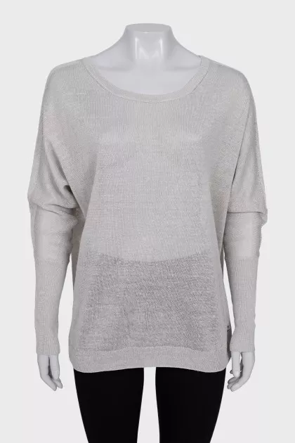 Knitted jumper made of linen and silk