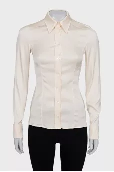 Fitted silk shirt with cufflinks