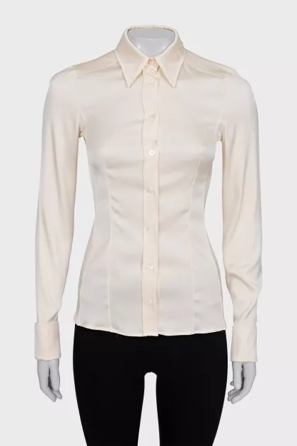 Fitted silk shirt with cufflinks