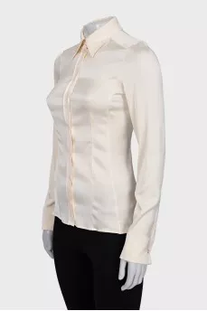 Fitted silk shirt with cufflinks