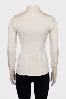 Fitted silk shirt with cufflinks