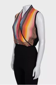Tapered striped top