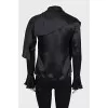 Silk blouse with pleated cuffs