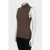 Cashmere vest with collar