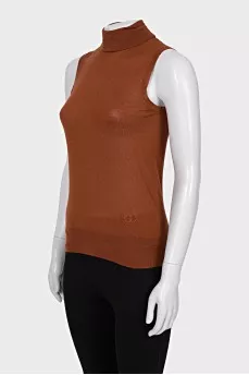 Cashmere and silk vest