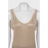 Knitted tank top with wide straps