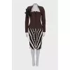 Jacket with skirt in animal print